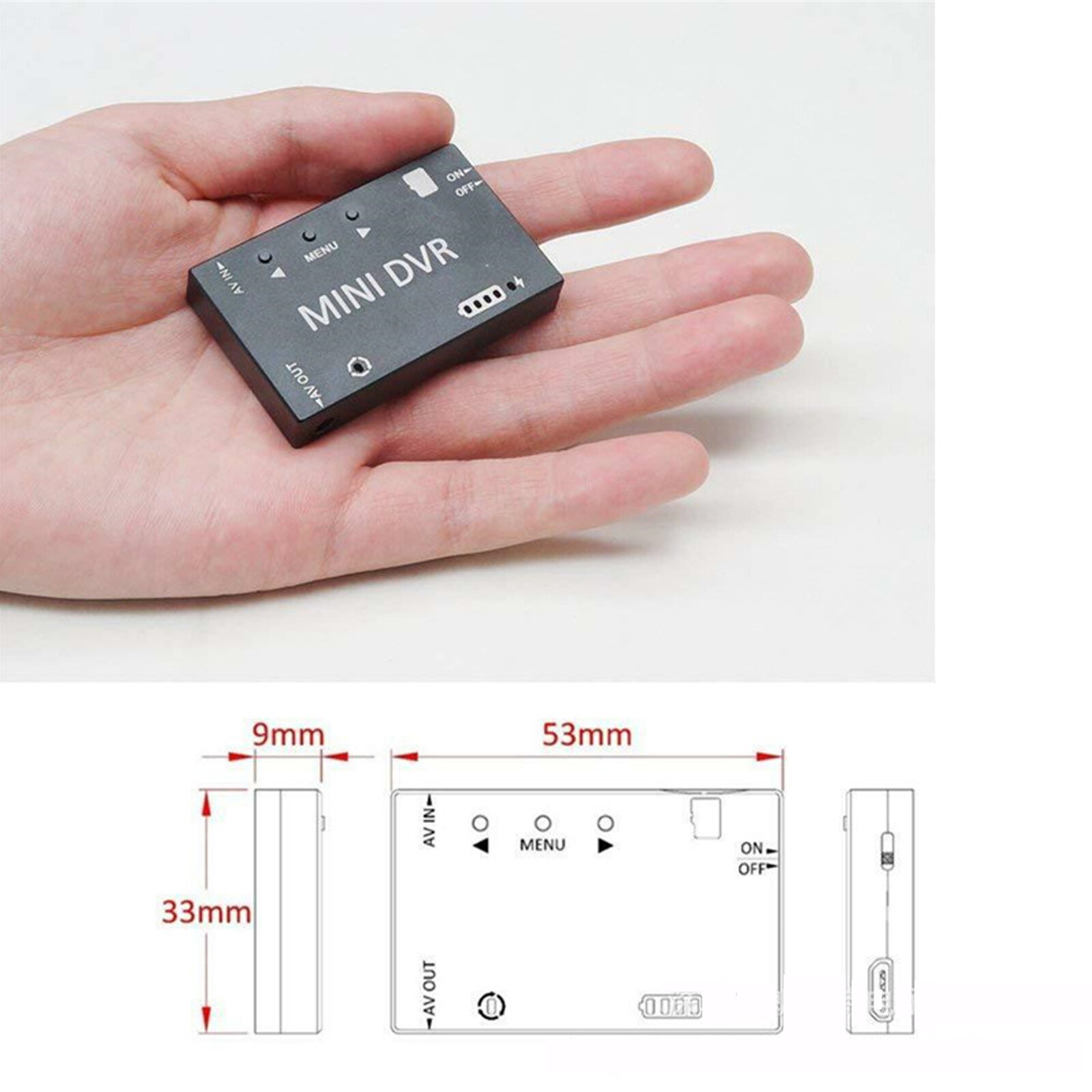 Mini DVR 5.8G-FPV Video Recorder Module CVBS Signal Input Support 32GB TF Card