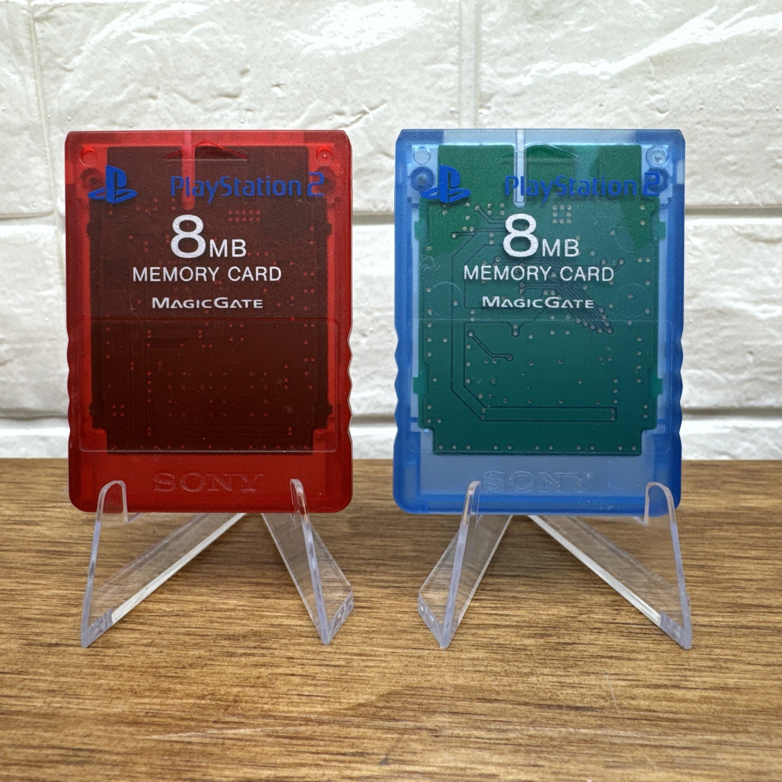 Sony Playstation 2 PS2 OEM MagicGate 8mb Memory Card Red & Blue SCPH-10020
