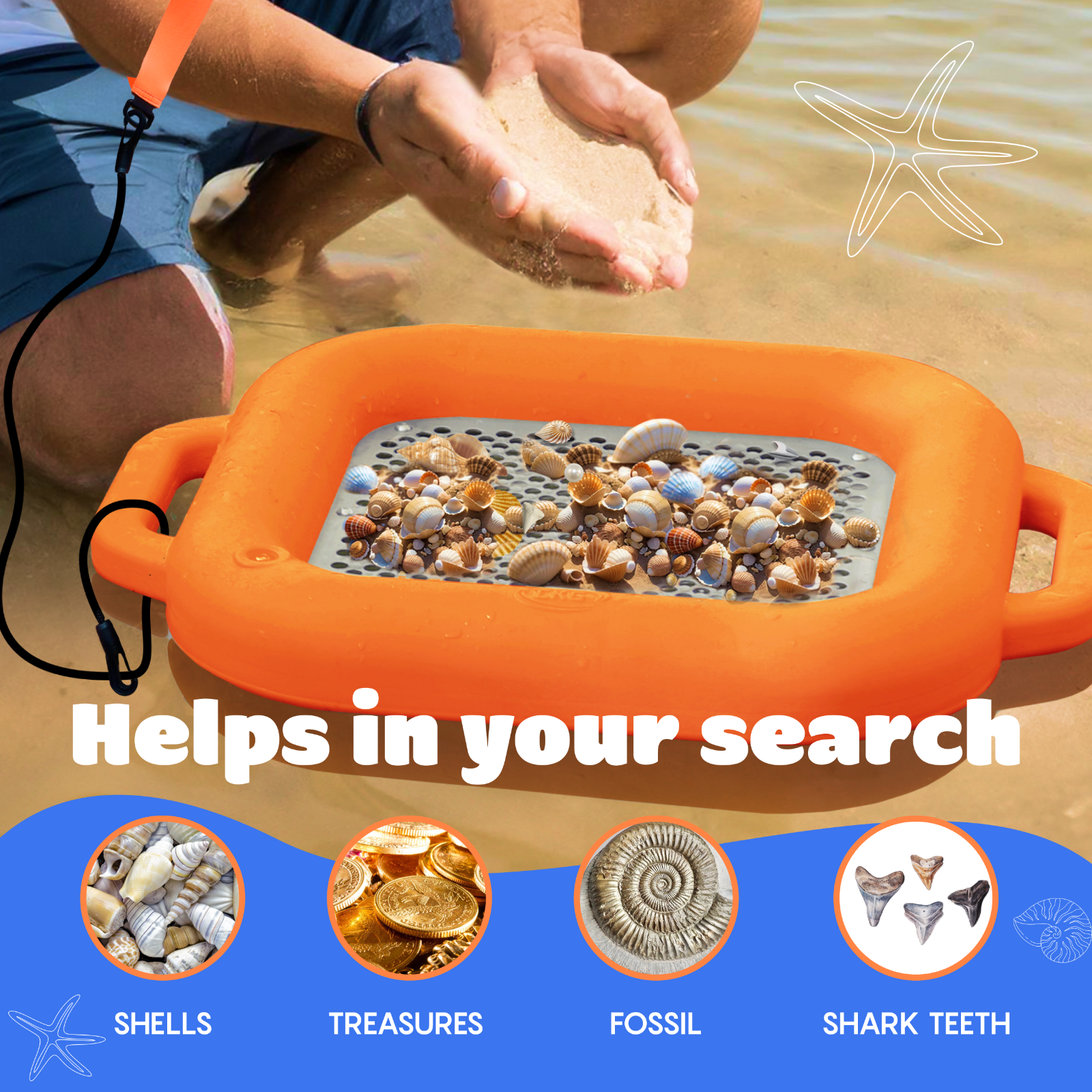 CKG Floating Shark Tooth Sifter for Fossil Hunting and Shark Teeth, Sand Sifter