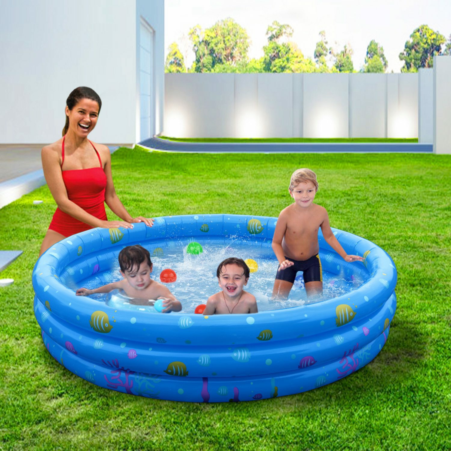 Kids Inflatable Swimming Pool Blow Up Children Family Yard Play Center Pool
