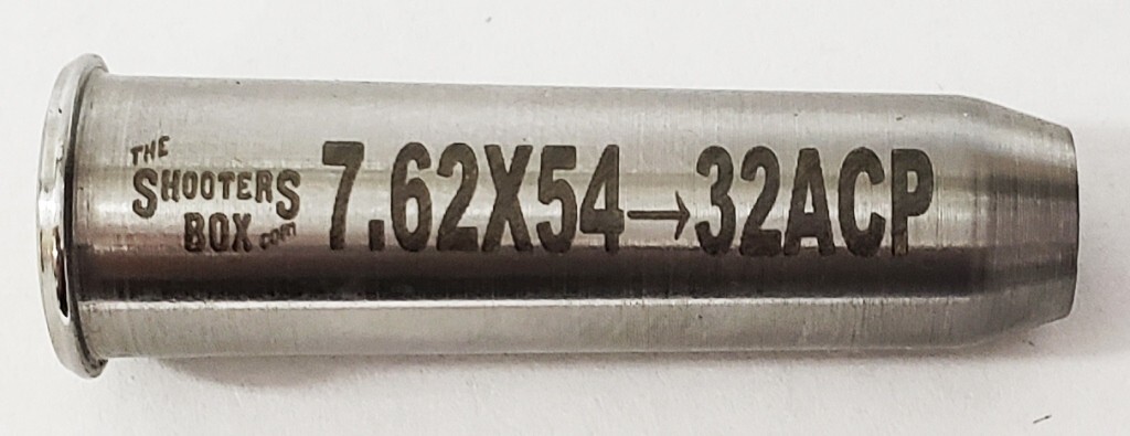 7.62x54 to 32ACP Caliber Adapter -Stainless - Free Case and Free Shipping!