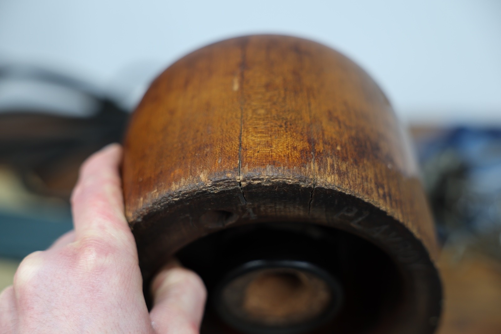 Vintage Stetson Playboy Fedora Millinery Wood Hat Block Mold Form Antique