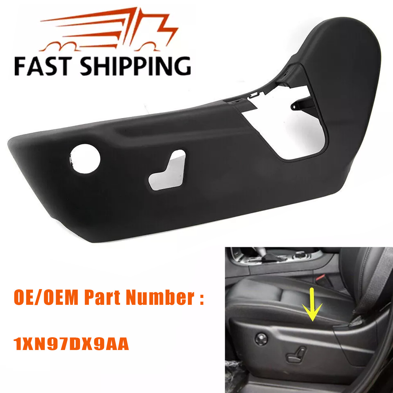 Driver Side Seat Trim Panel For 2011-2020 Jeep Grand Cherokee & Dodge Durango
