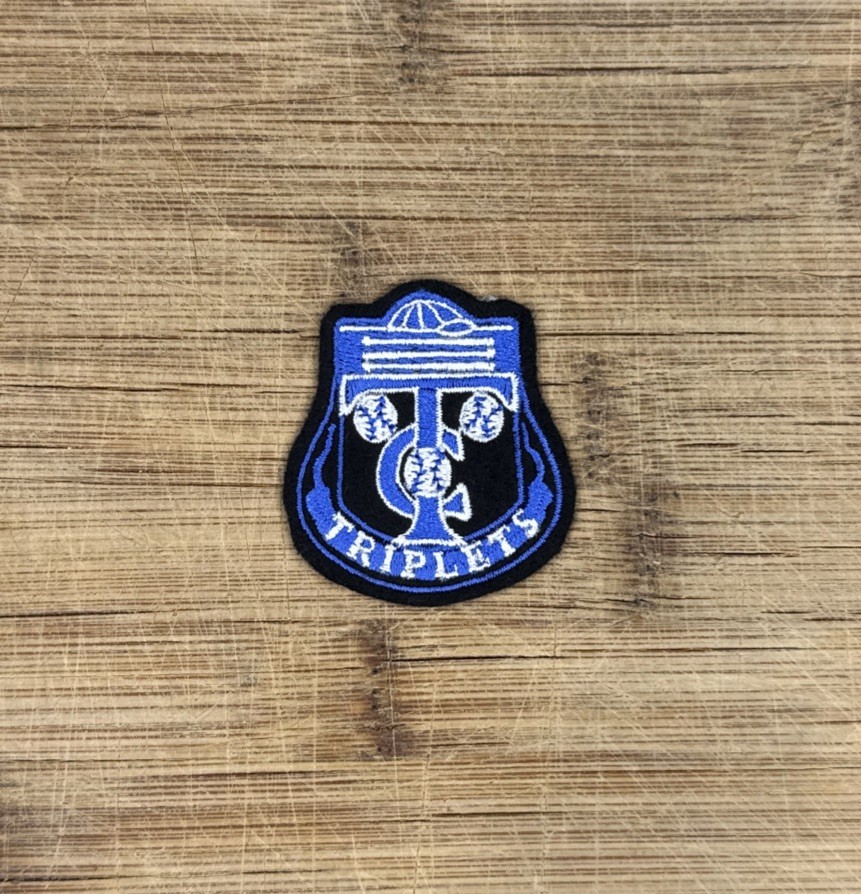 Triplets Patch Vintage Minor League Baseball Badge Felt Sew On Embroidered 2x2in