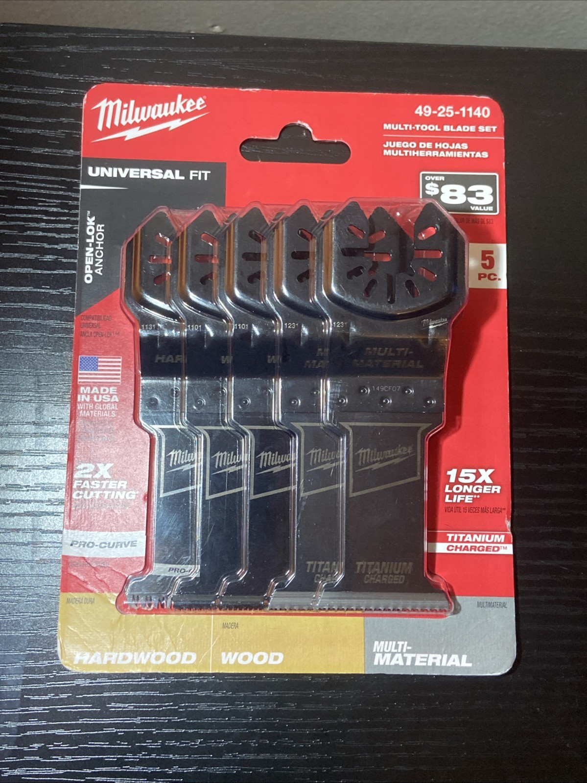 Milwaukee OPEN-LOK Oscillating Saw Blade 5  Piece Set Japanese Hardwood Blade