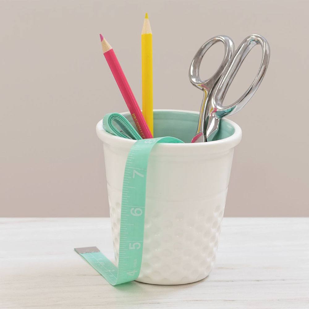 Dritz, Ceramic Thimble Container