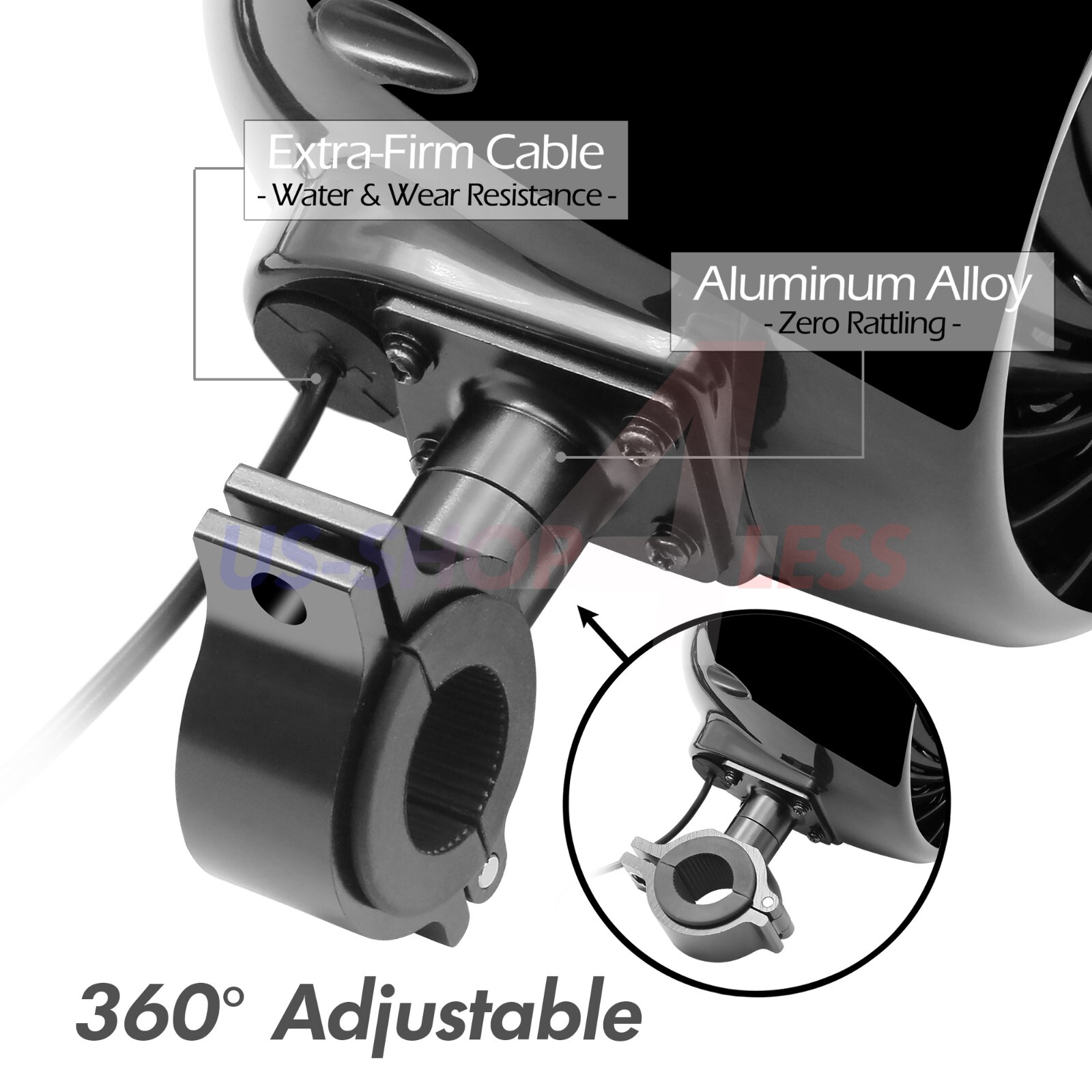 1000W Bluetooth Motorcycle Stereo 4 Speakers Audio MP3 System AUX USB FM Radio