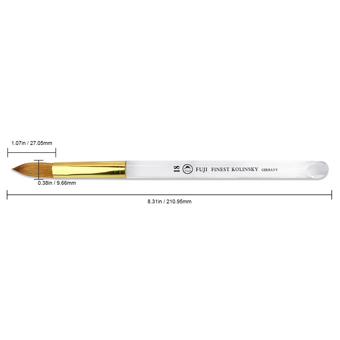 Fuji and Pana Finest 100% Pure Kolinsky Hair Brush from Size # 6 # 8 # 10 # 12