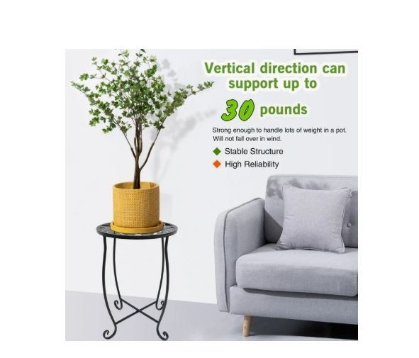 2 Pack Indoor Outdoor Side Tables, Weather Resistant Metal Patio Side Table