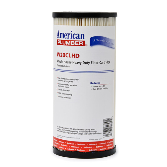 American Plumber W20CLHD 20 Micron 10 x 4.5 Whole House Pleated Sediment Filter