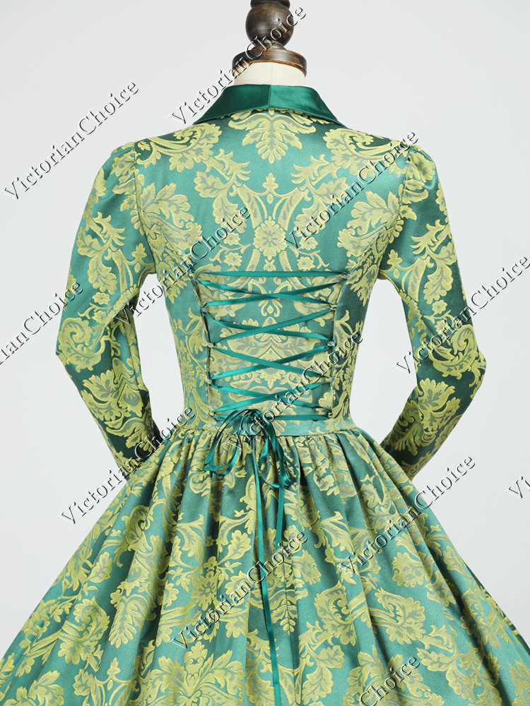 Renaissance Faire Colonial Queen Princess Brocade Gown Fantasy Dress Theater 162