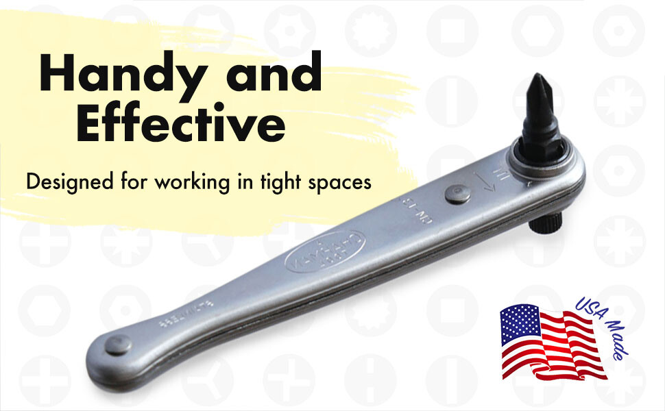 Chapman MFG Mini Ratchet with Dipped Handle - Yellow USA MADE