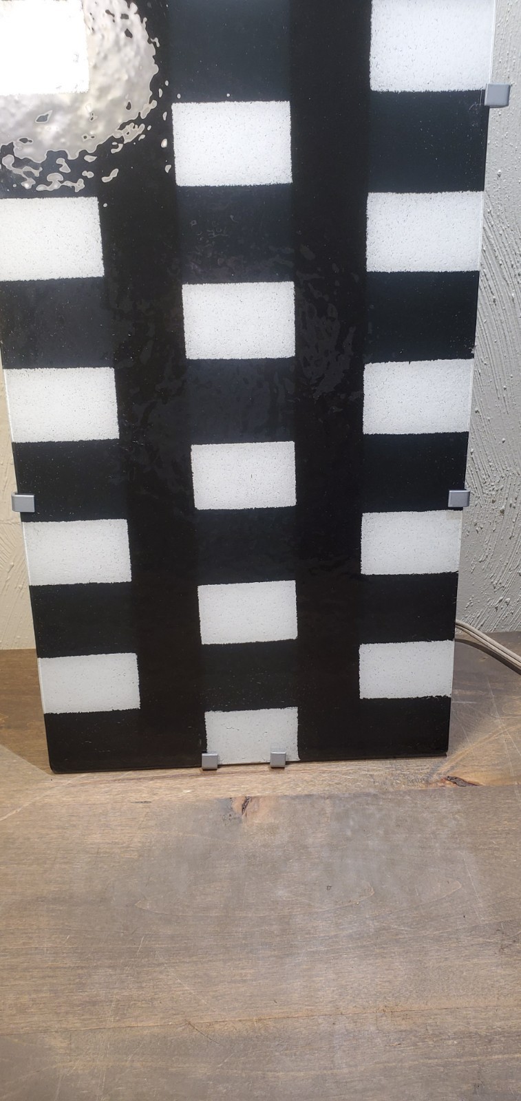 Vintage IKEA Gyllen Black White Checkers 3D Wall Mounted Light Art Piece Y2K