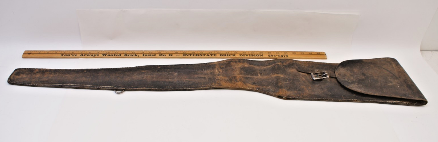 ANTIQUE LEATHER RIFLE or SHOTGUN CASE - ORIGINAL