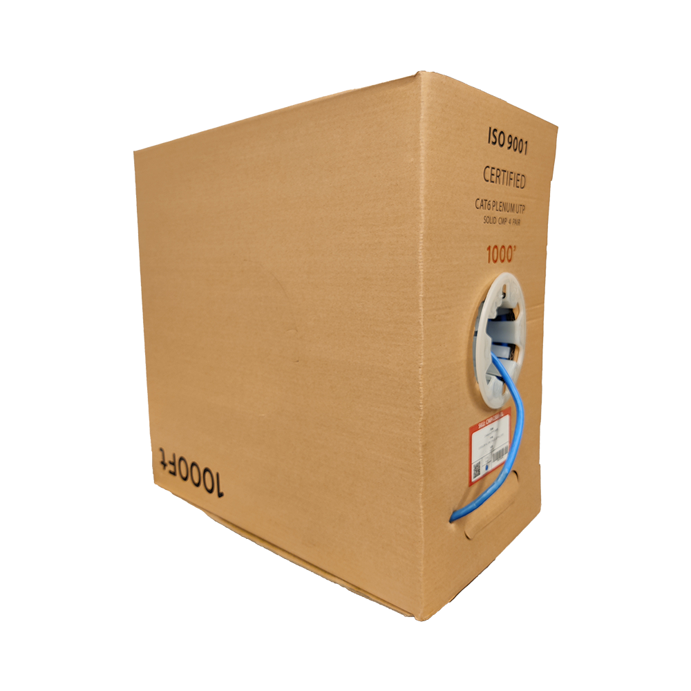 Cat6 Plenum 1000ft 550 Mhz Ethernet Cable Blue, White, Black, Purple And Yellow