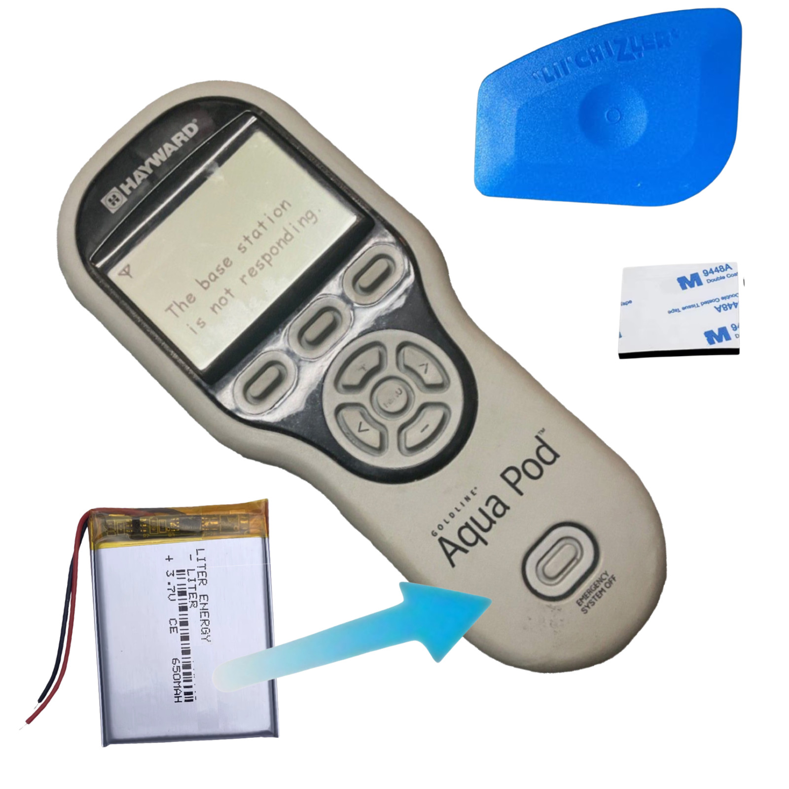 Battery Replacement KIT For Hayward AQL2-POD AquaPod Wireless Remote Control