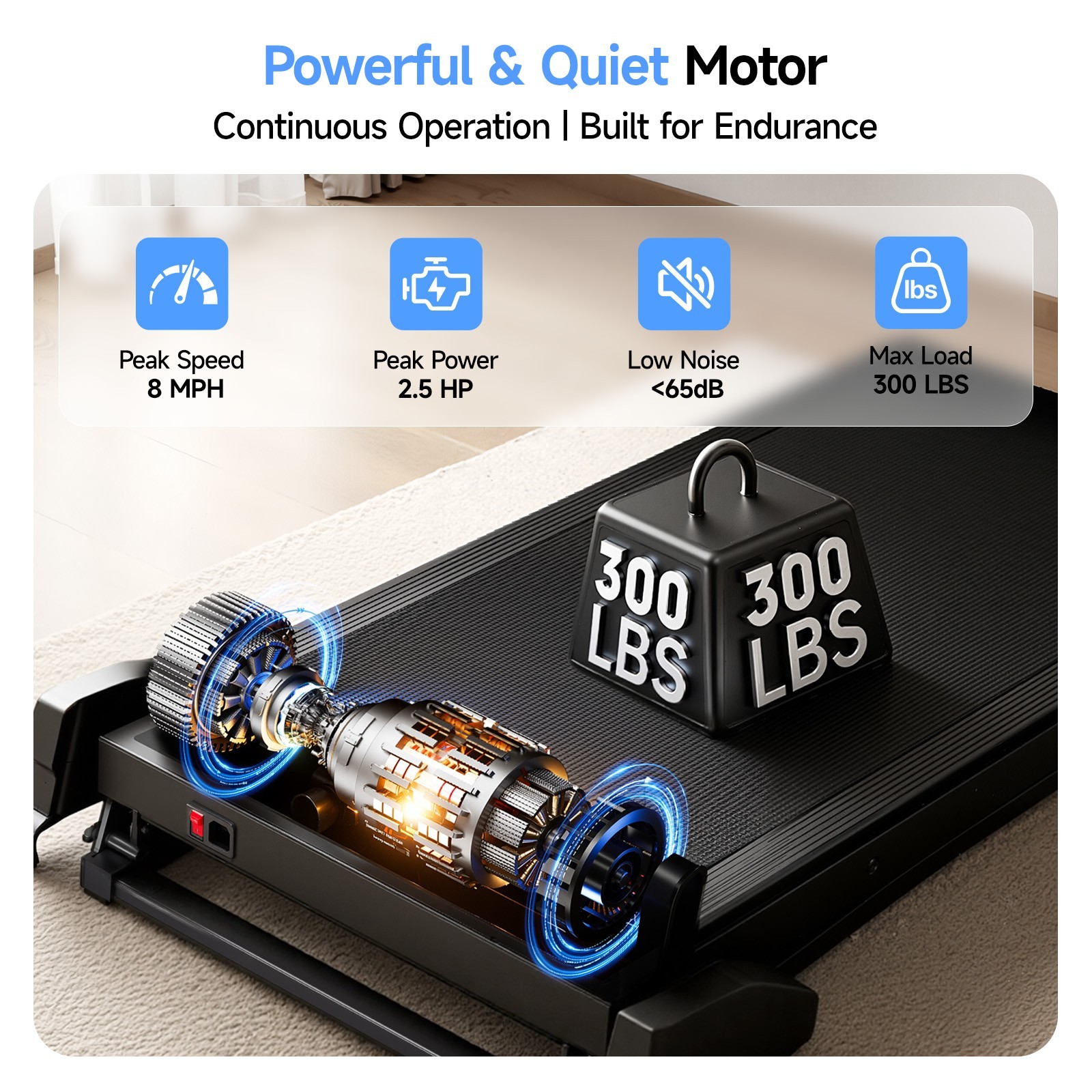 YPOO Treadmill with 0-15% Auto Foldable Treadmill for Home 8.0 MPH Treadmill