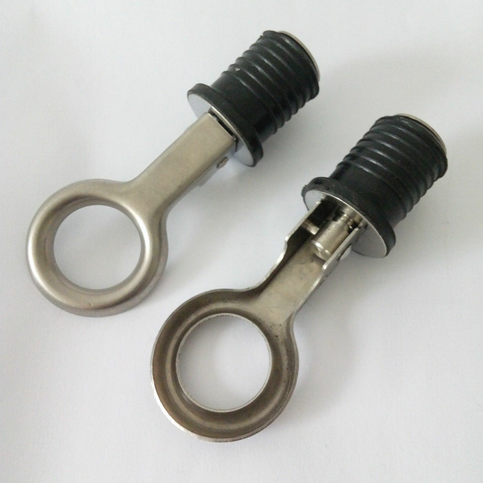 2 x 1" Drain Plug Rubber Stainless Steel Snap Flip Boat Hull Livewell Drain Plug
