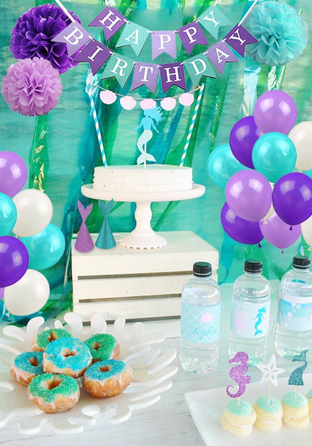 Bipra Mermaid Party Supplies & Party Decorations for Girls Birthday party