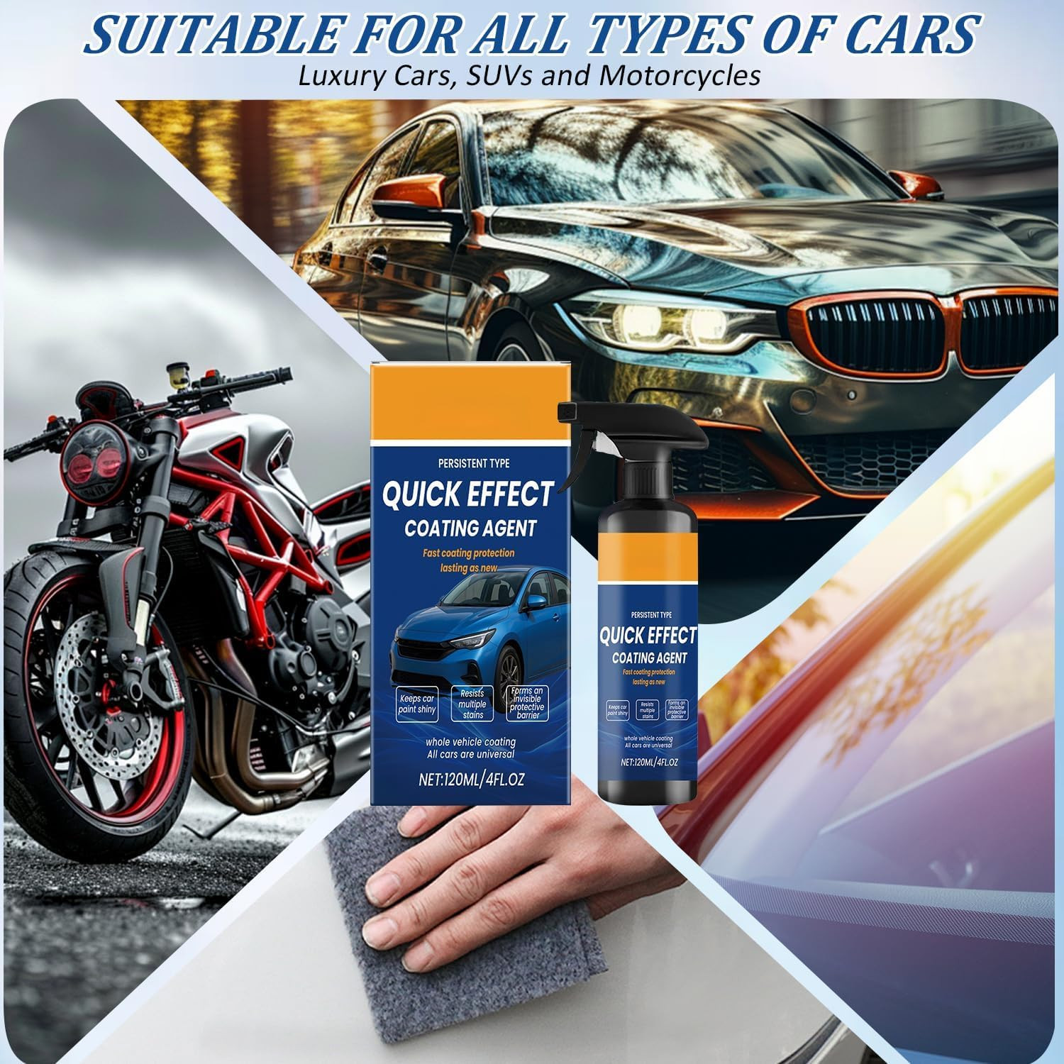 Car Quick Coating Spray, 2-Pack, Advanced Paint Protection, Vehicle Detailing Sh