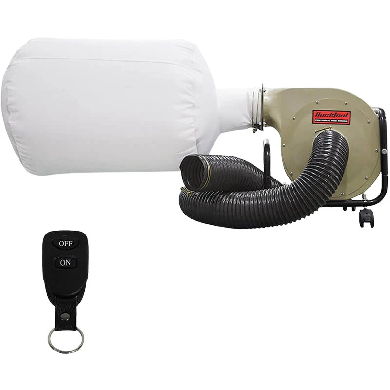 550CFM Airflow Dust Collector, 1HP 6.5A Wall-Mount Unit with Remote Control