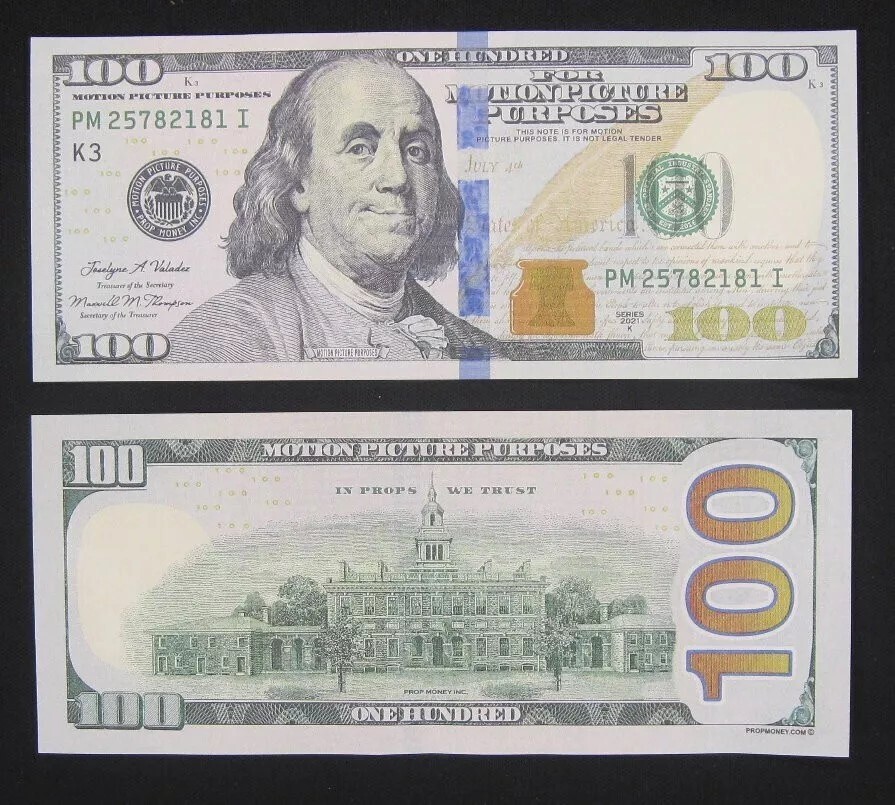 10 PCS • Motion Picture Money • $100 Bills COPY MONEY (FREE SHIPPING)