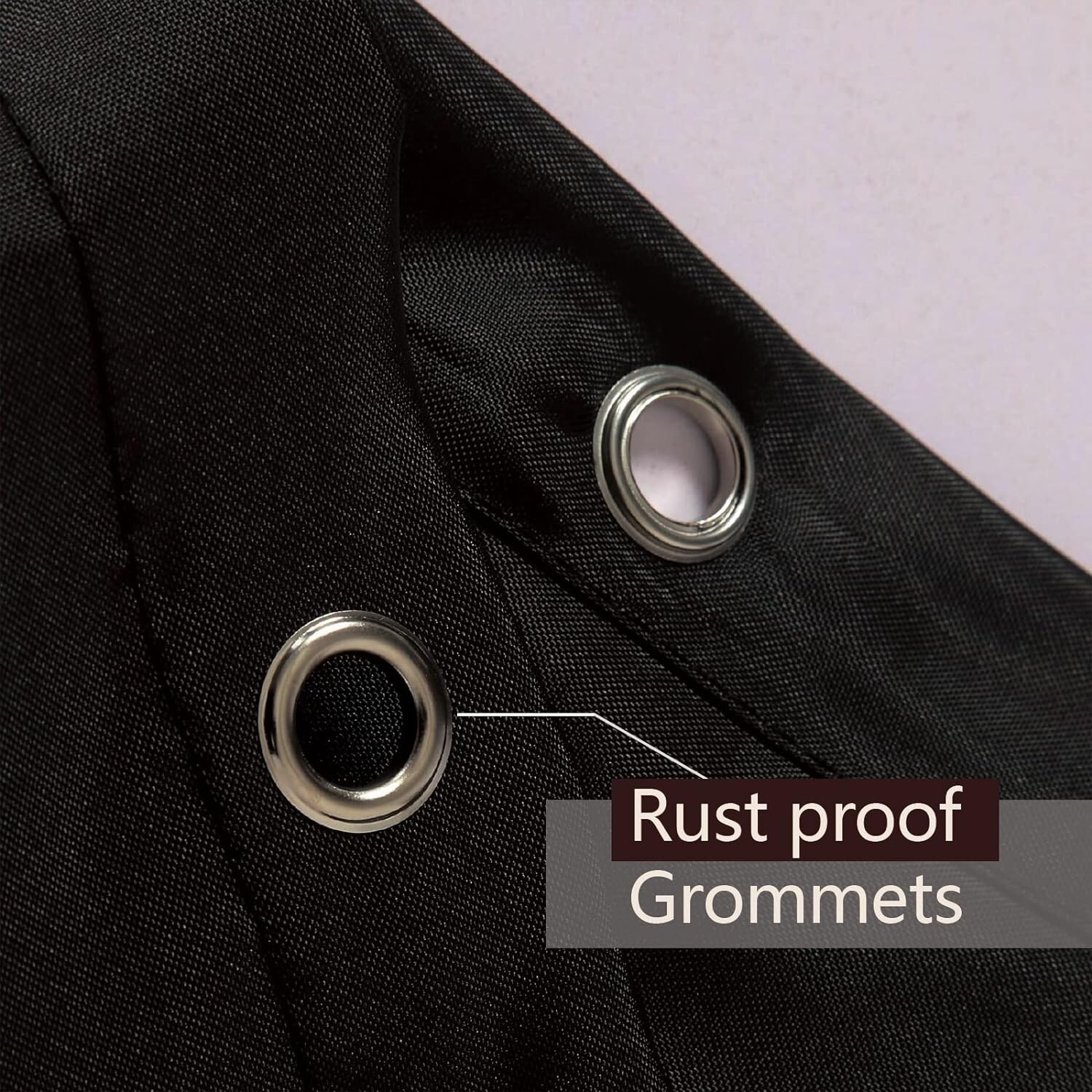 Waterproof Fabric Shower Curtain with 3 Magnets 72x72 inch Black Shower Curtain