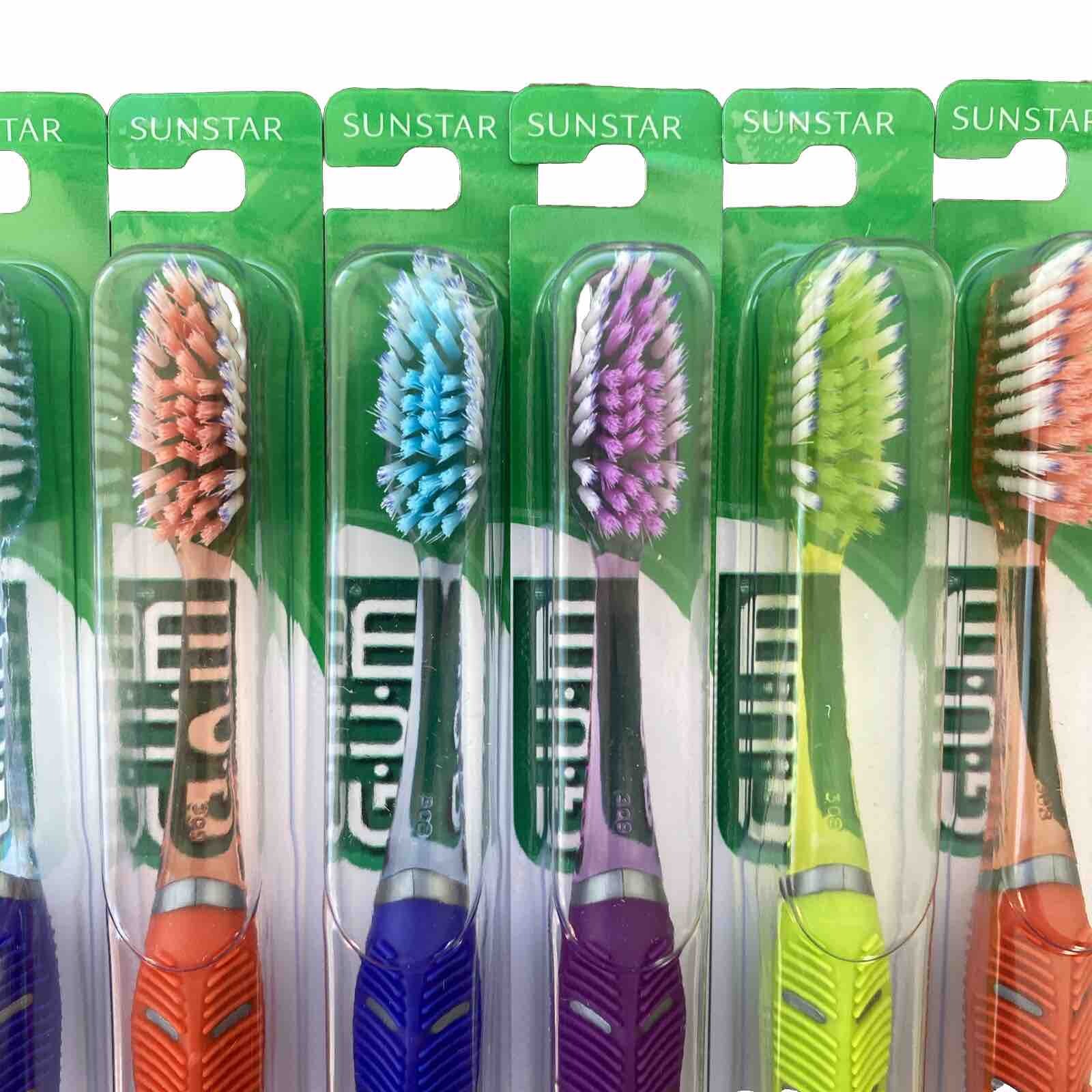 12 Pack GUM Technique Deep Clean Soft Toothbrush - 524 |Full Sized | Multi Color