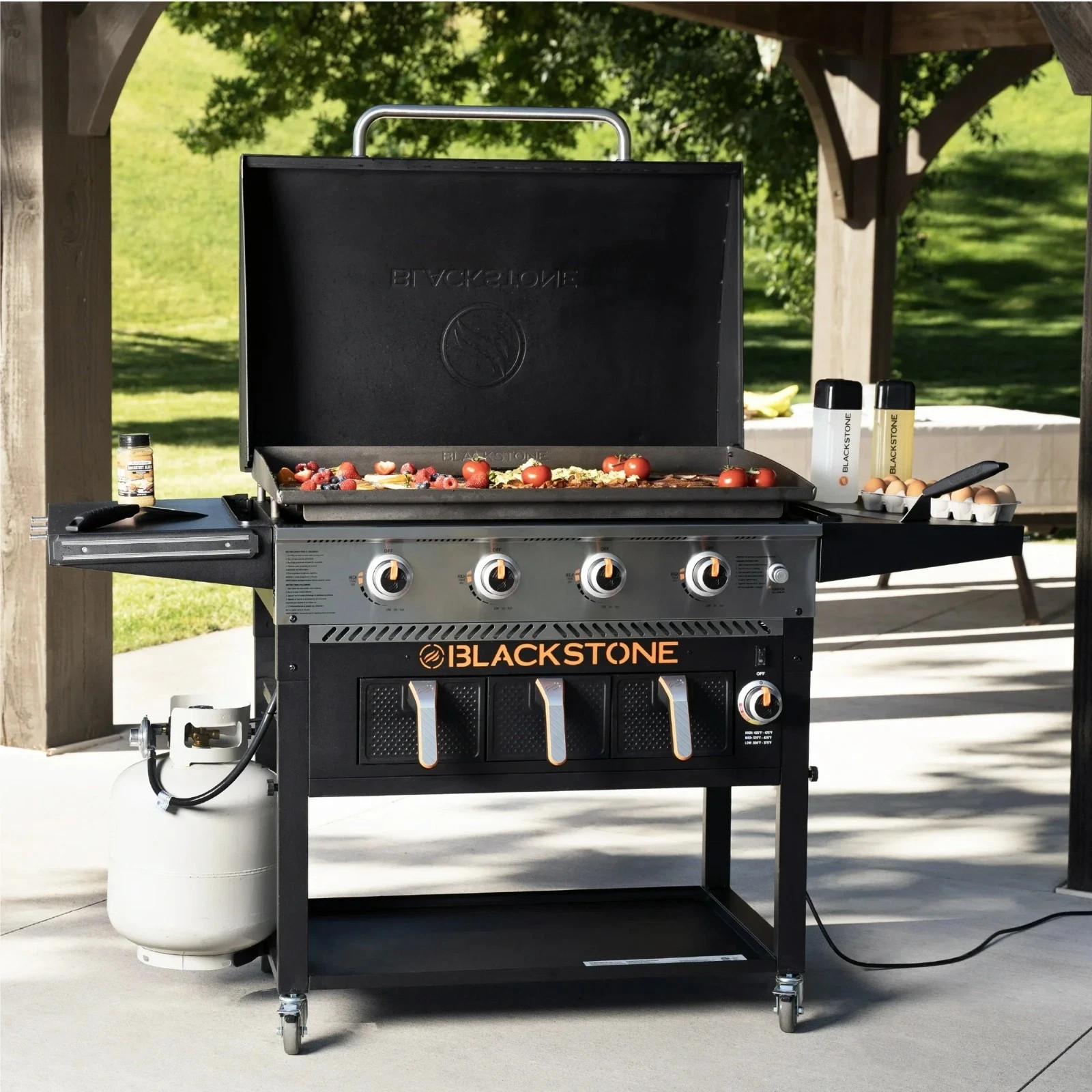 Blackstone Outdoor Combo Griddle, 4-Burner 36" Propane Flat Top Grill