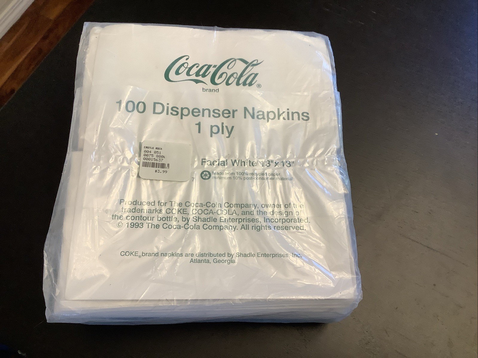 NEW! Vintage 1993 Coca-Cola Diner Napkins 100 Ct. USA