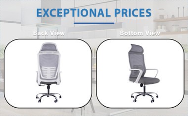 Home Office White Chair Ergonomic Desk Chair Mesh Computer Chair Lumbar Support