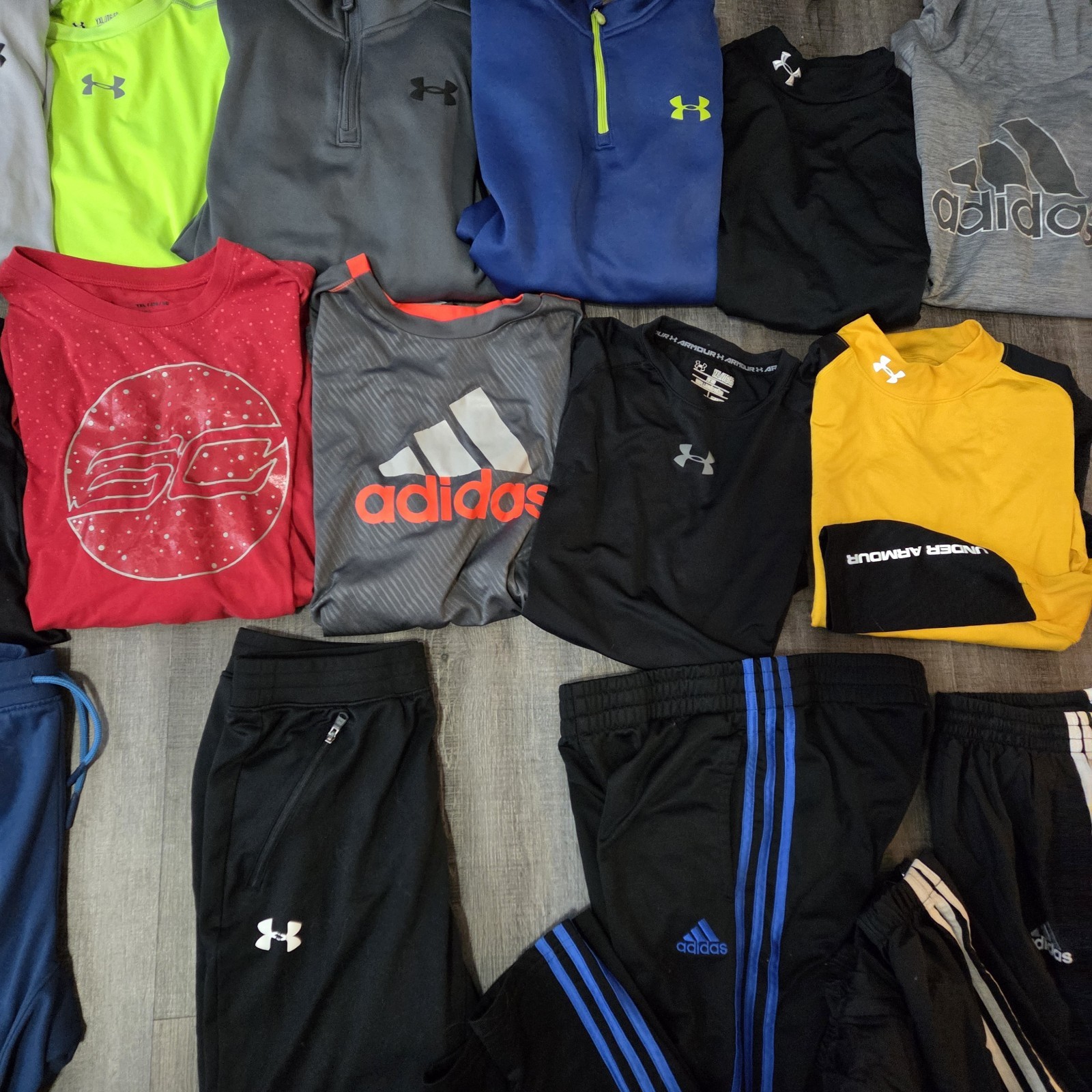 NIKE UNDER ARMOUR ADIDAS Boy's XL Athletic Lot Of Pants Long Slv Shirts 20 Pc