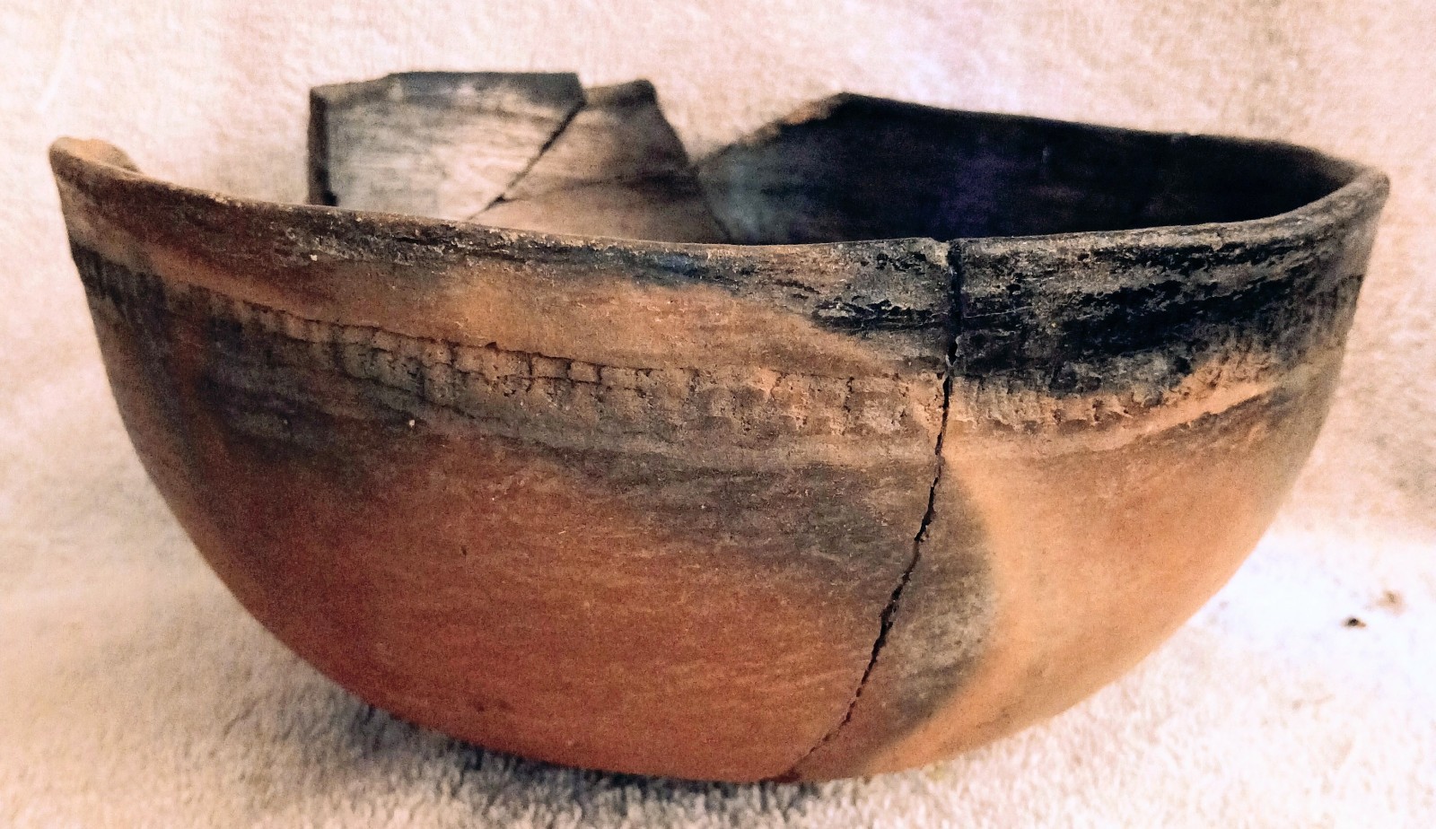 Great Antique Ancestral Pueblo Onion Skin Bowl