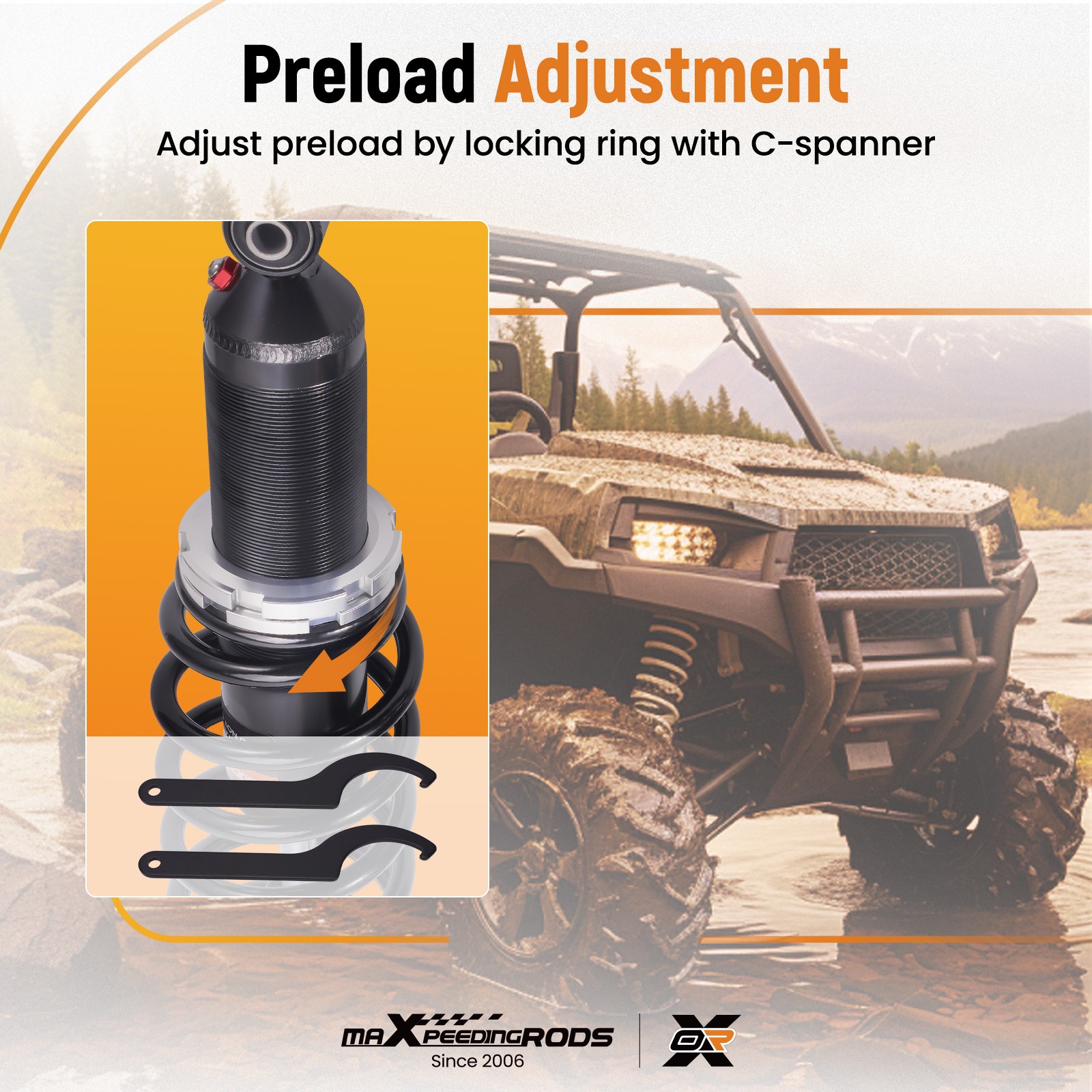 2pcs Rear Shocks for Polaris Sportsman 500 2005-2014 570 2014-2025 7043100