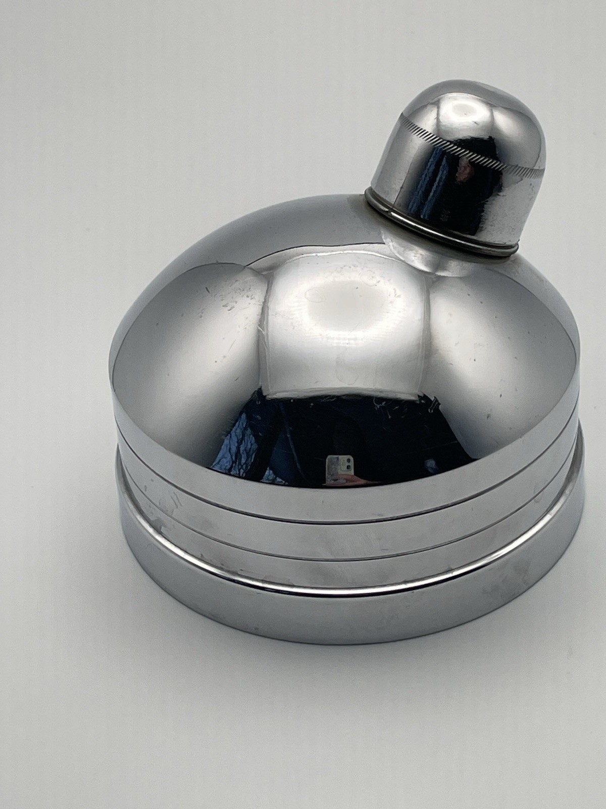 Vintage Cobalt Blue Thick Glass Cocktail Shaker 11" Tall Art Deco MCM FABULOUS!