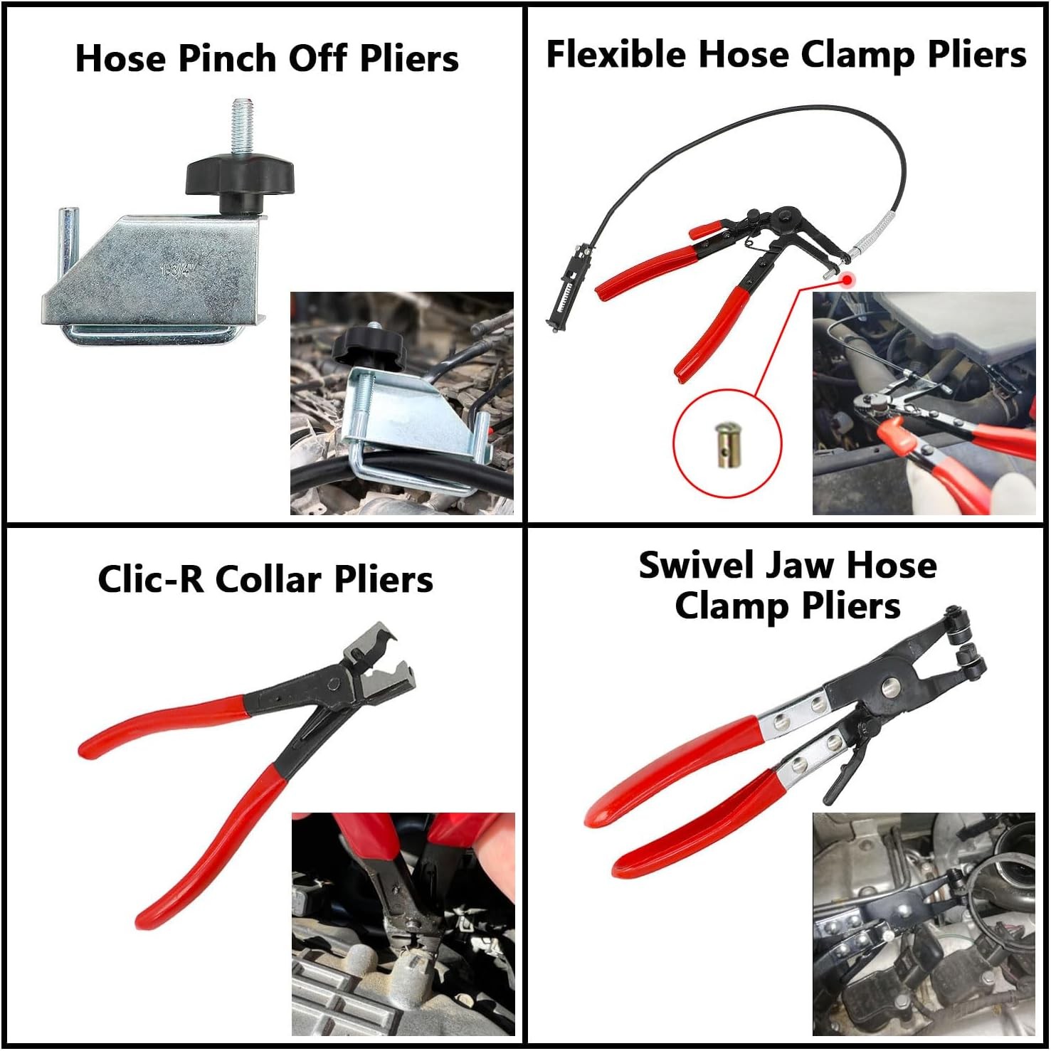 Hose Clamp Pliers Set 16pcs Hose Clamp Removal and Installation Tool Kit for