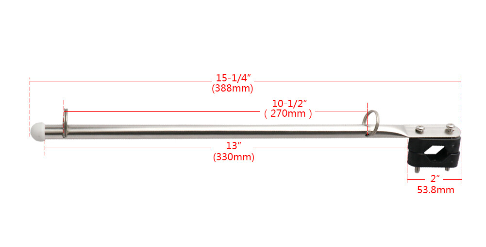 2X Stainless Steel Boat Flag Pole Holder fit 7/8" - 1" Rail Mount Pontoon/Kayak