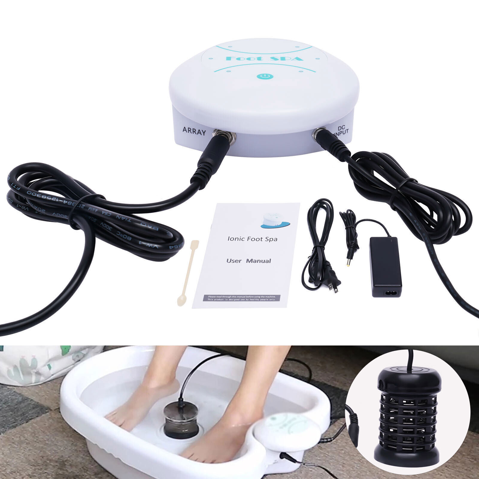 Ionic Detox Foot Bath Spa Machine Portable Salon Ion Aqua Foot Bath Beauty Kit!