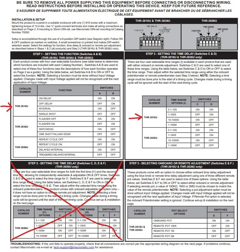 MACROMATIC Multi-Function Encapsulated Timing Relay: Surface Mounted, 12 to 125V