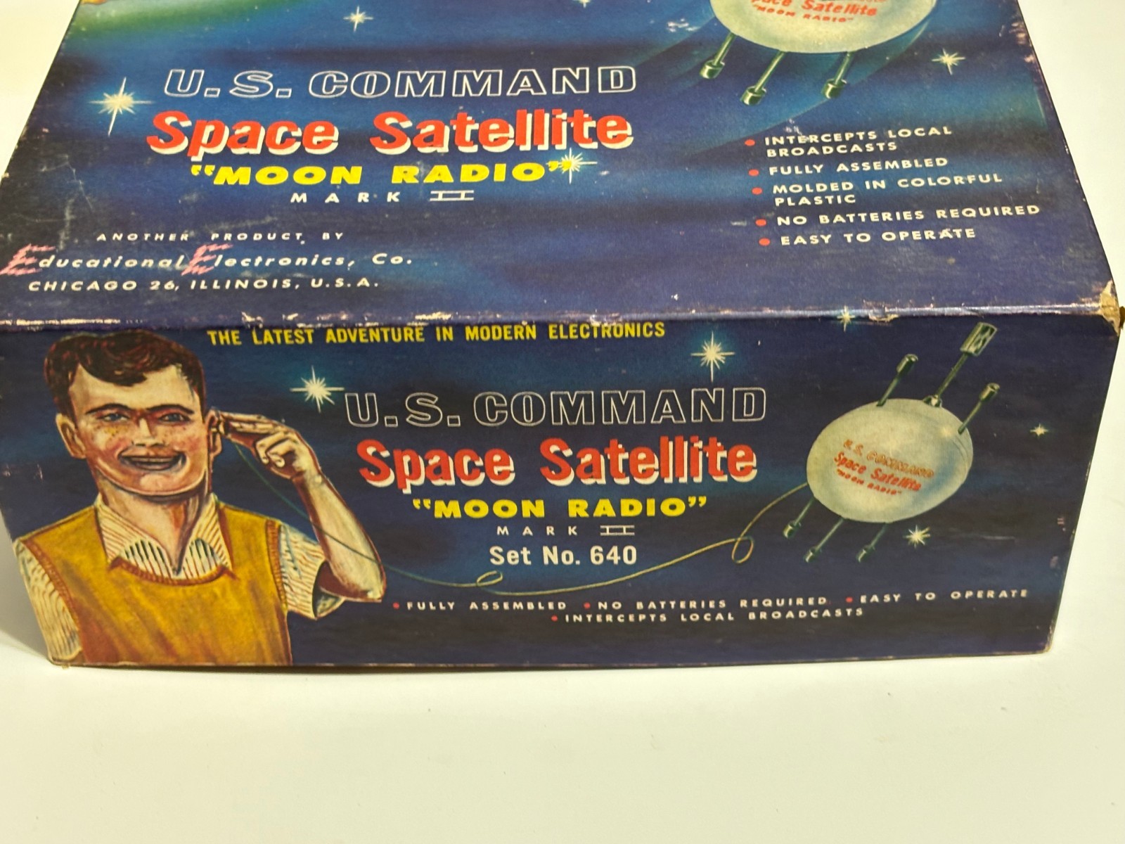 Vtg U.S. COMMAND Space Satellite MOON RADIO box only + PHILMORE VC-1000 SATO Ear