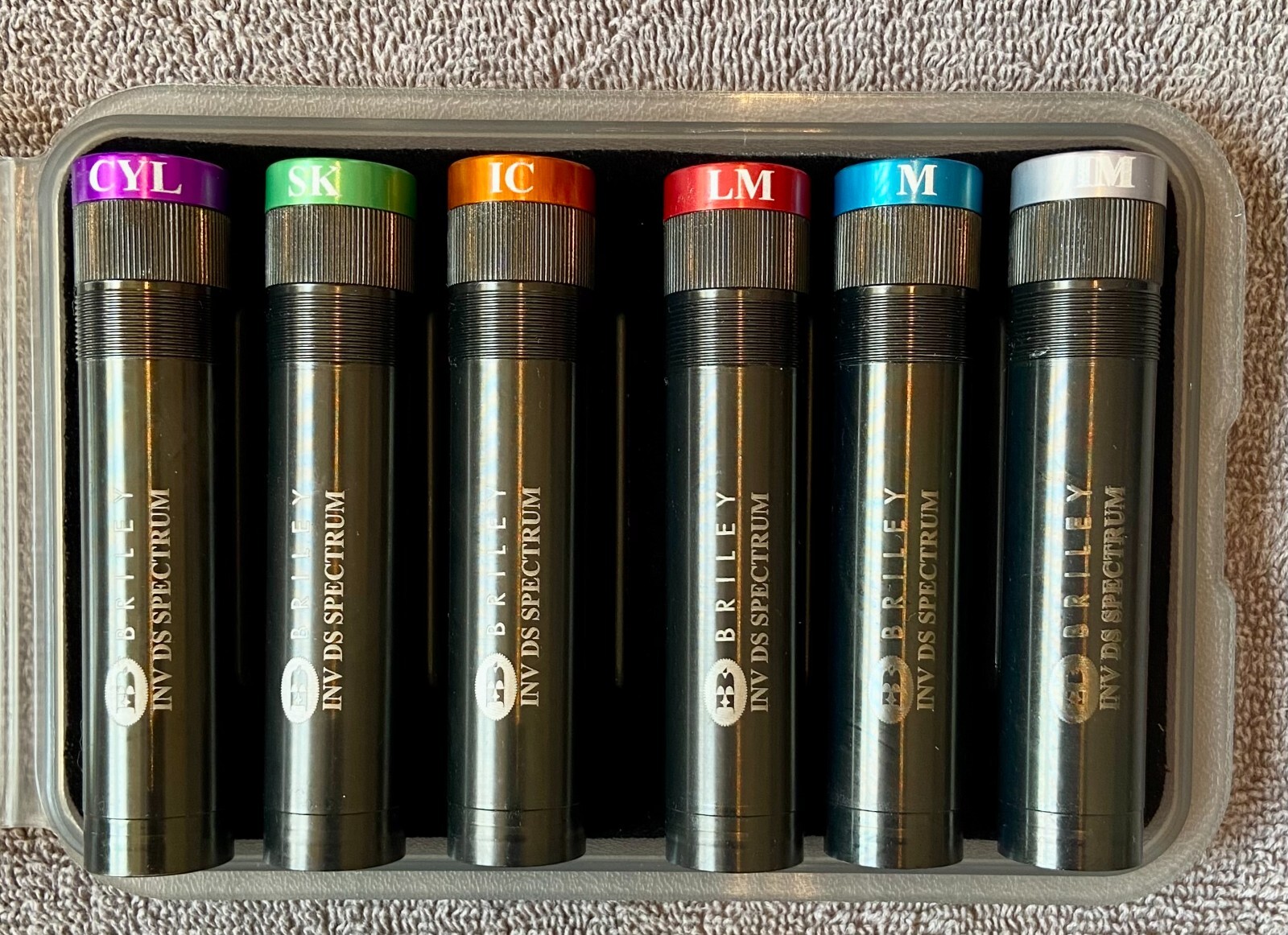 SET OF 6 BRILEY BLACK SPECTRUM BROWNING INVECTOR DS CHOKE TUBES WITH CASE