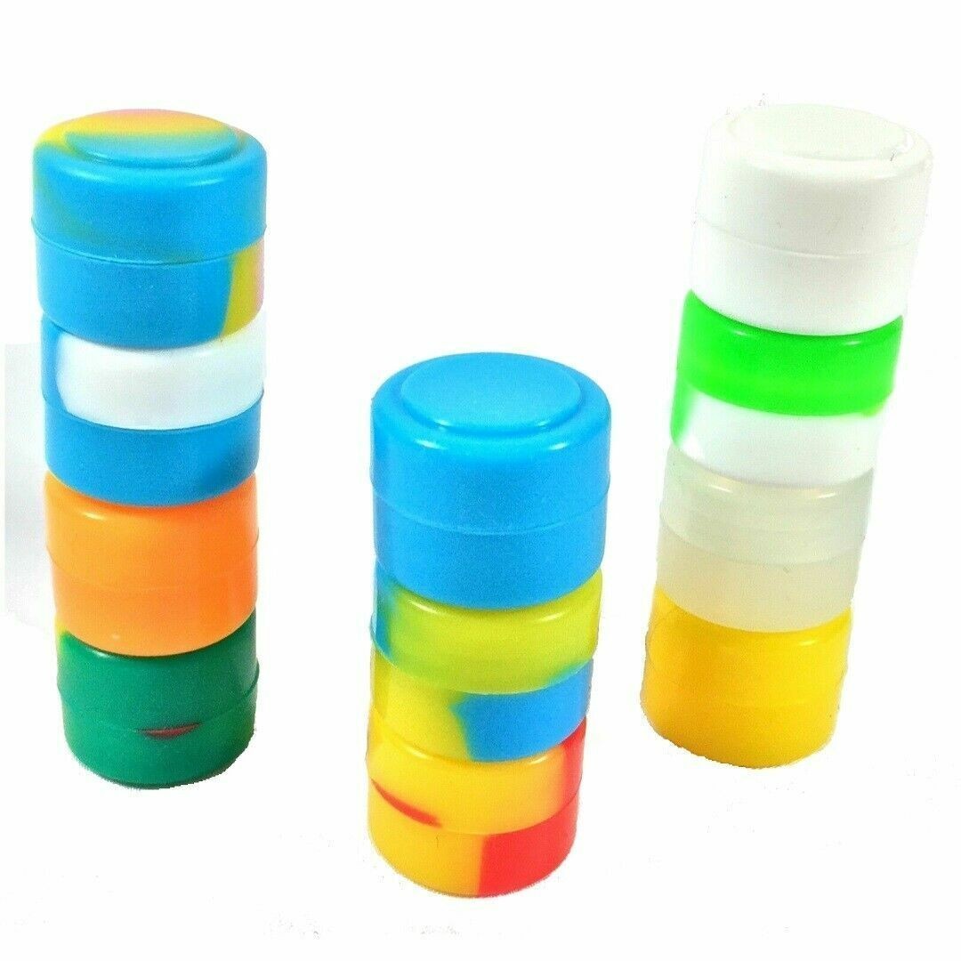2ml Silicone Container Jar Multi Color Round Non-Stick Wholesale Lot 100 Pcs