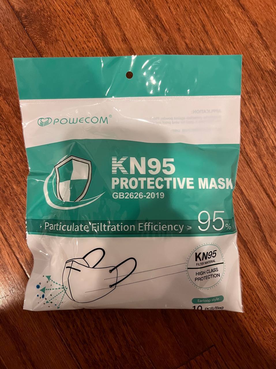 Powecom KN95 Protective Face Mask Respirator KN 95 GB2626-2019 ✅ White | Black