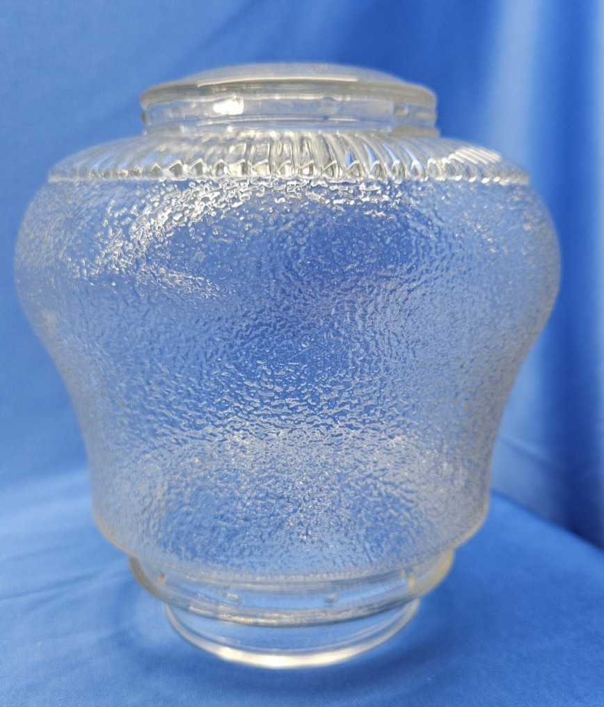 Clear Smoke Tint Textured Ceiling Light Bulb Globe Shade Pear Shape 3" Hole