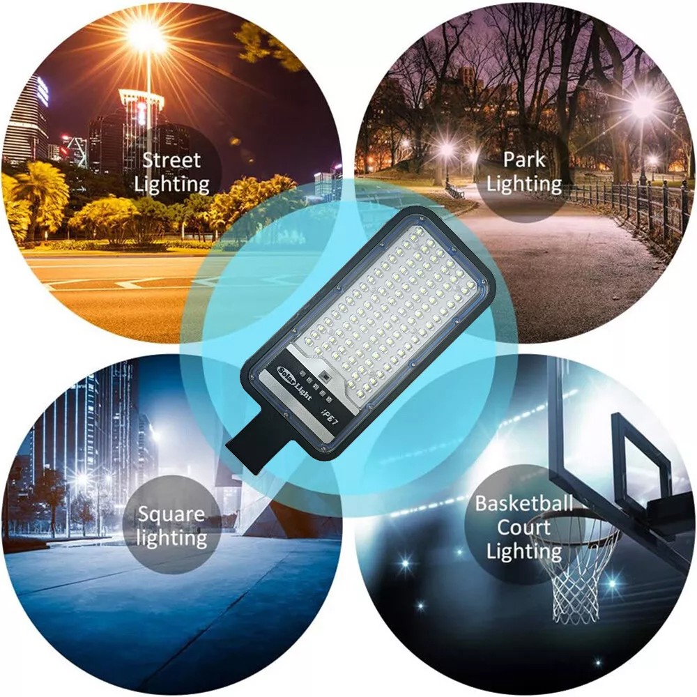 Commercial Solar Street Lights Outdoor Dusk-to-Dawn Solar High Bright Aluminum