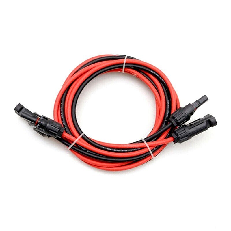 10 AWG Black Red Solar Panel Extension Cable Silicone Flexible Wire Connectors