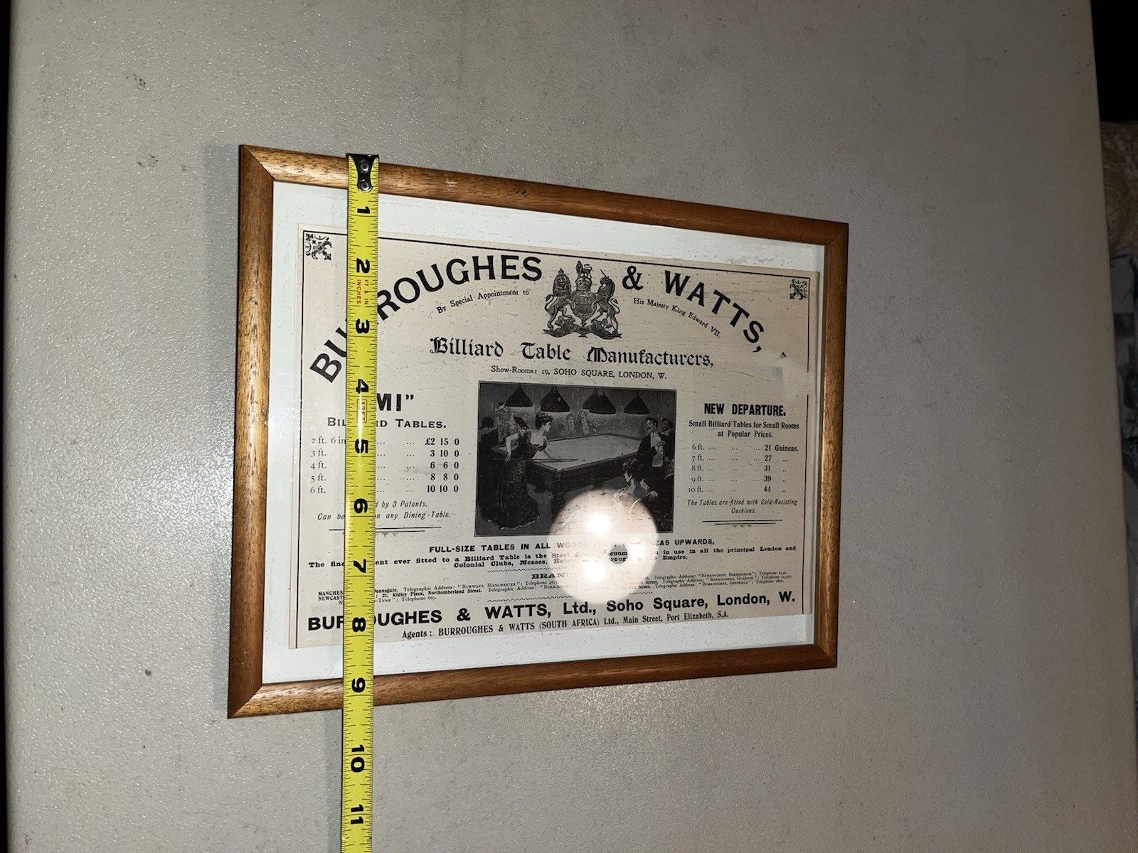 1902 OLD MAGAZINE PRINT AD, BURROWES BILLIARD AND POOL TABLES