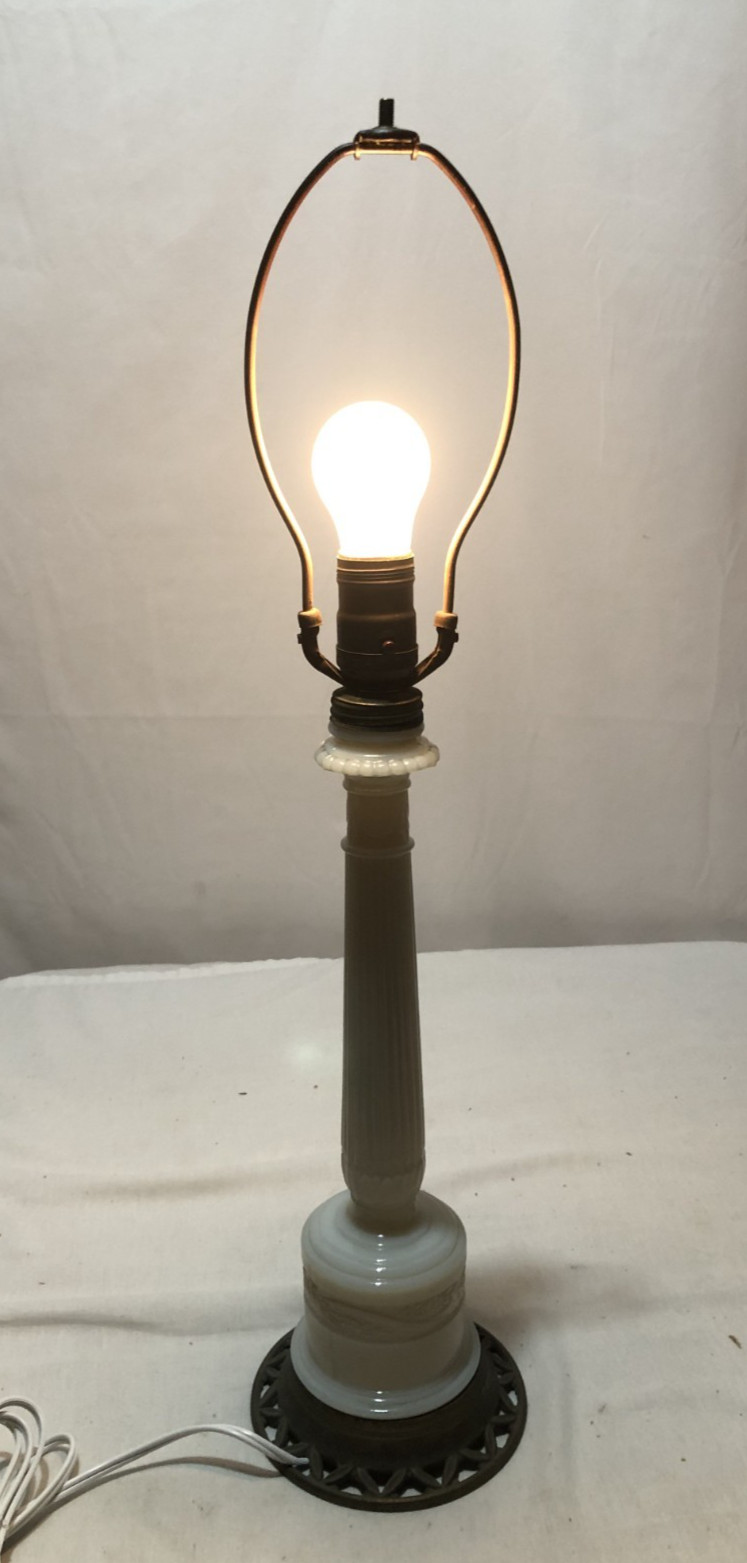 Alacite Lamp Antique Art Deco Light Fixture Vtg MCM Table Lamp USA #L14