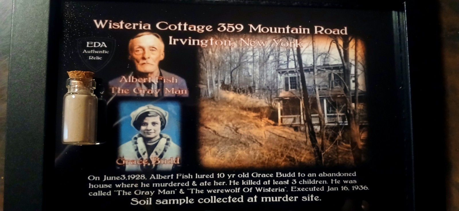 Albert Fish Haunted Item Relic Soil Sample The Gray Man True Crime Cannibal