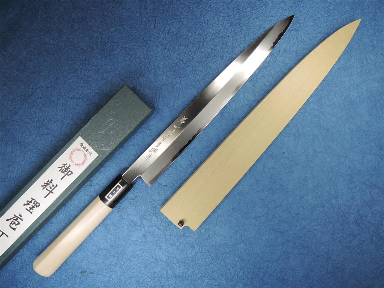 Sakai Ichimonji Kichikuni White Steel Yanagiba 270mm with Saya Japanese Knife